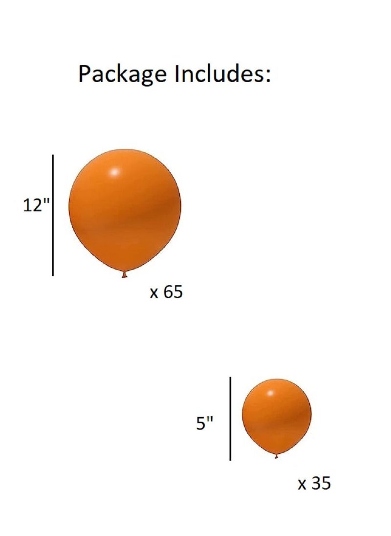 Boxwoods 100 PCS Of Orange Latex Balloons Arch Kit 12 inch And 5 inch  - Image 3