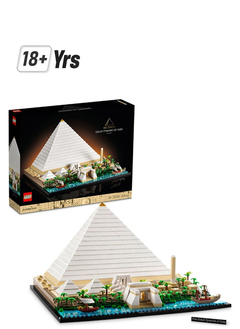 LEGO - Architecture Landmarks Collection: Great Pyramid Of Giza 21058 Building Kit; Collectible Display Model For Adults; Fun Gift For Lovers Of History, Ancient Buildings And Travel (1,476 Pieces) - Image 1