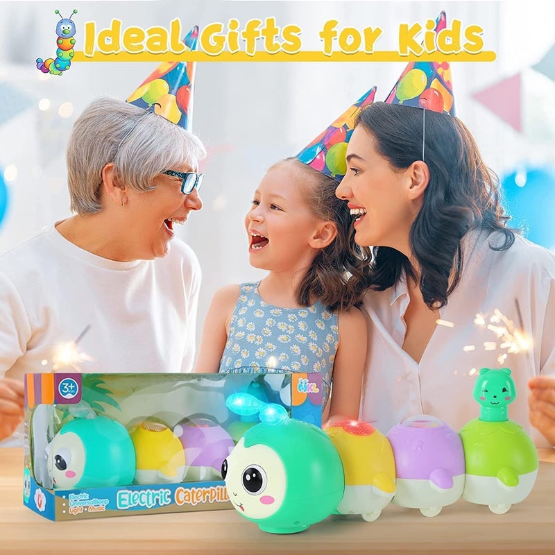 SCIENISH Baby Toys 0-6 Months, Crawling Caterpillar Tummy Time Toy with Magnetic Suction Music Light up, Sensory Learning Infant Toy for 6-12 Month Newborn Toddler 1 Year Old Girl Boy Baby Gifts - Image 5