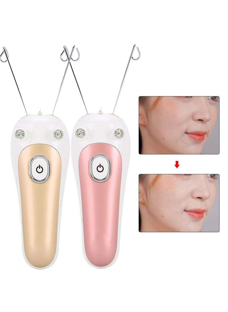 XiuWoo Electric Facial Hair Remover for Women, SYOSI Threading Epilator,Face Massager Pull Faces Delicate Device Depilation, Epilator Trimmer Ladies Removing Fuzz(Gold) - Image 5