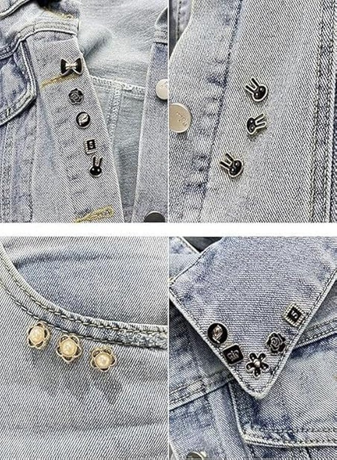 CETLO 20 Pcs Pearl Button Brooch Pins for Women | No Sew Removable Mini Safety Shirt Buttons | Decorative Cover-Up Brooch for Cardigan, Saree, Dress, Tops, Hats (Multi Design) - Image 4