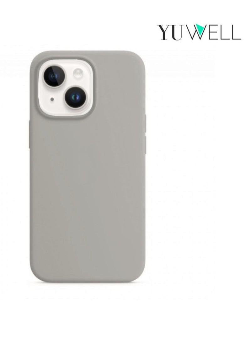 Yuwell - iPhone 14 Plus Case Silicone Shockproof Protective Case Cover 6.7 Inch Soft Liquid Gel Rubber iPhone 14 Plus Silicone Case Grey - Image 1