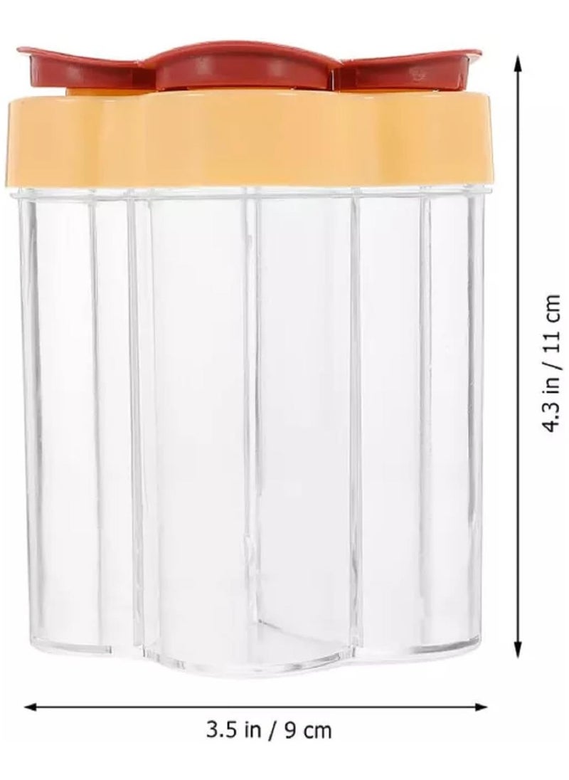 LIMITLESS 5 in 1 Travel Spice Shaker, Compact, Airtight & Convenient for Camping, BBQs, Kitchen, Hiking, Travel and Kitchen, Moisture Proof Spice Containers, Essential for Home use (Yellow)  - Image 2