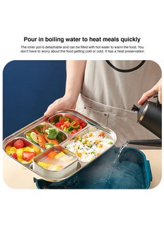 Bonita Lunch Box For Students Kids Adults Insulated Lunch Box Stainless Steel 4 Compartment Lunch Box For Office With Soup Bowl BPA Free Sealed And Leak Proof With Box Bag  - Image 4
