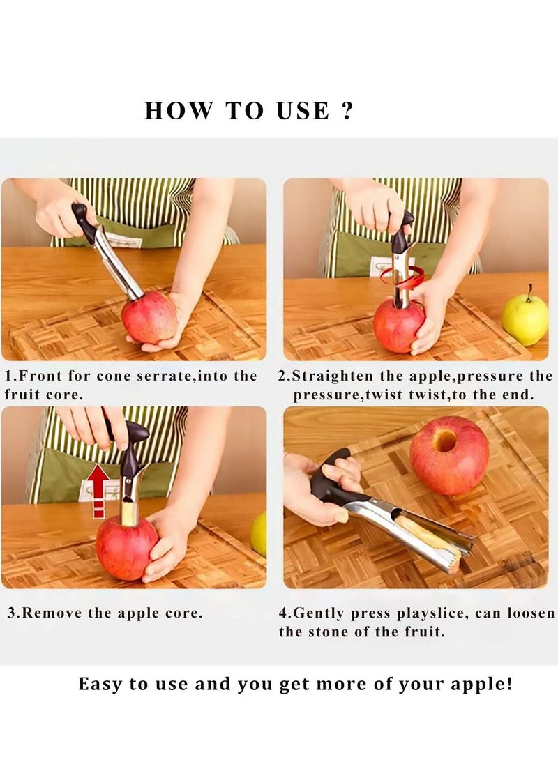 SYOSI - Apple Corer, Stainless Steel Fruit and Vegetables Corer Tool, Corer Remover for Apples and Pears, Easy to Use and Durable Kitchen Tools - Image 1