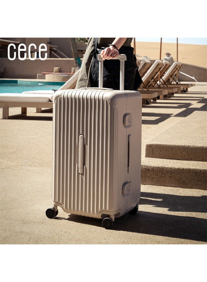 CeCe حقيبة سفر كبيرة بسعة عالية بإطار ألمنيوم سميك للنساء والرجال، حقيبة ترولي للطلاب مع قفل رقمي، رمادي غامق، 30 بوصة - Image 4