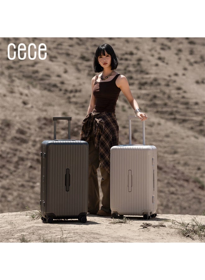 CeCe حقيبة سفر كبيرة بسعة عالية بإطار ألمنيوم سميك للنساء والرجال، حقيبة ترولي للطلاب مع قفل رقمي، رمادي غامق، 30 بوصة - Image 2