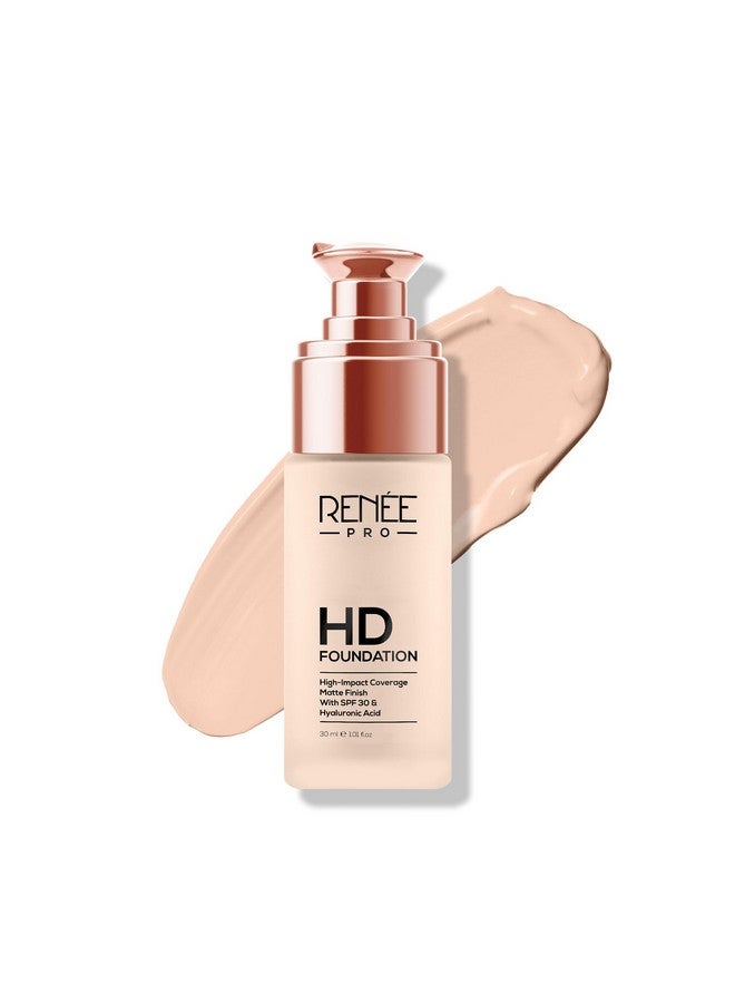 RENEE PRO HD Full Coverage Liquid All Skin Type Foundation - Ceder, Seamless HD Coverage with Matte Finish | SPF30 | Weightless & Long Lasting | Enriched Aloe, Coffee, Chamomile & Vitamin E, 30 Ml - Image 2