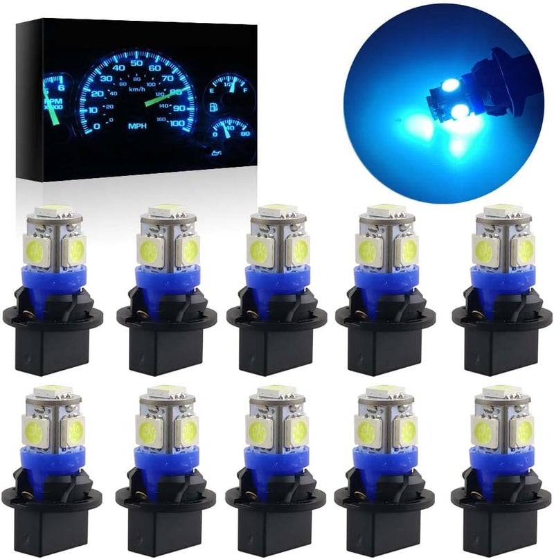 GLOFE T10 194 168 Dash Instrument Ice Blue LED Light Bulbs - 10Pcs Set - Image 1