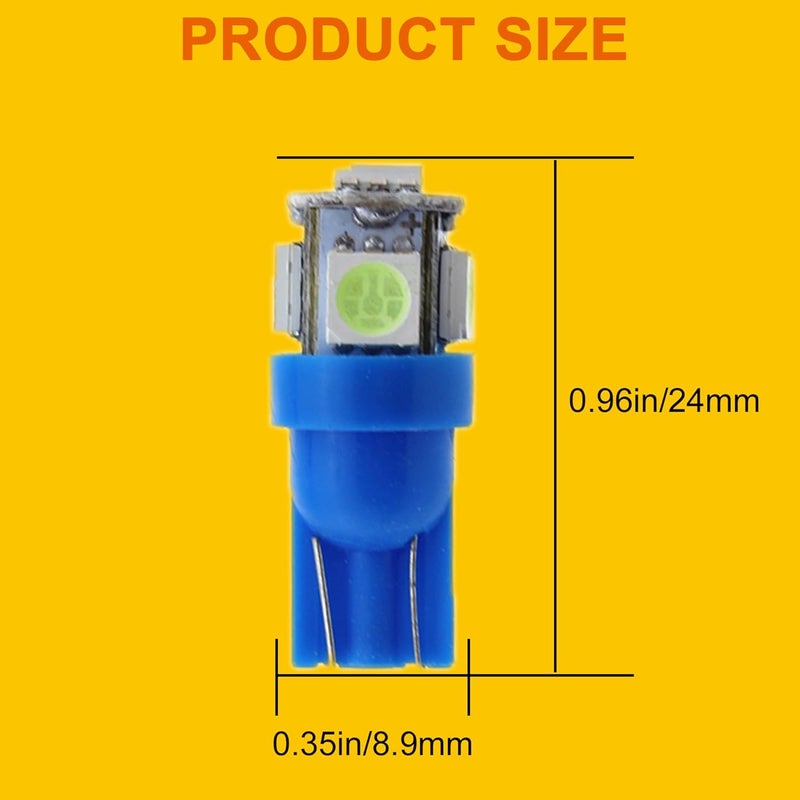 GLOFE T10 194 168 Dash Instrument Ice Blue LED Light Bulbs - 10Pcs Set - Image 4
