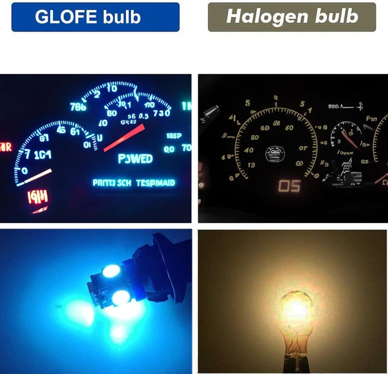 GLOFE T10 194 168 Dash Instrument Ice Blue LED Light Bulbs - 10Pcs Set - Image 3