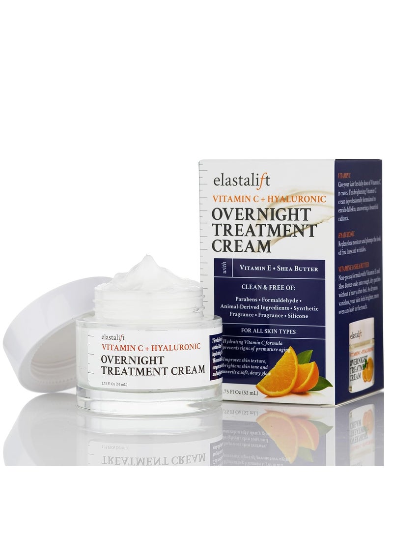 elastalift - Elastalift Renewing Night Cream  Brightening Vitamin C Cream  Hyaluronic Acid Moisturizer For Face  OilFree Overnight Correcting Facial Treatment Night Lotion  Skin Care Face Cream 175 Fl Oz - Image 1
