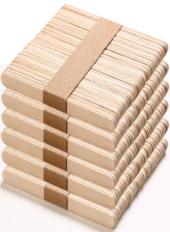 Borogo 300 Pcs Craft Sticks Ice Cream Sticks, Borogo 4.5inchs Sticks Natural Wood Popsicle Craft Sticks Treat Sticks Ice Pop Sticks for DIY Crafts - Image 1