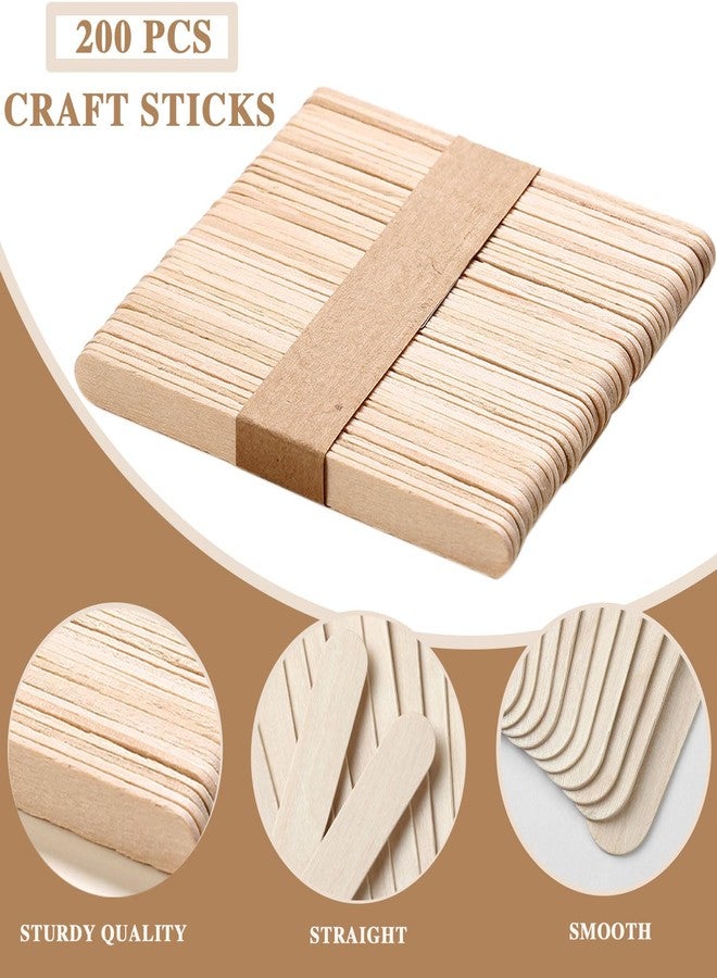 Borogo 300 Pcs Craft Sticks Ice Cream Sticks, Borogo 4.5inchs Sticks Natural Wood Popsicle Craft Sticks Treat Sticks Ice Pop Sticks for DIY Crafts - Image 3