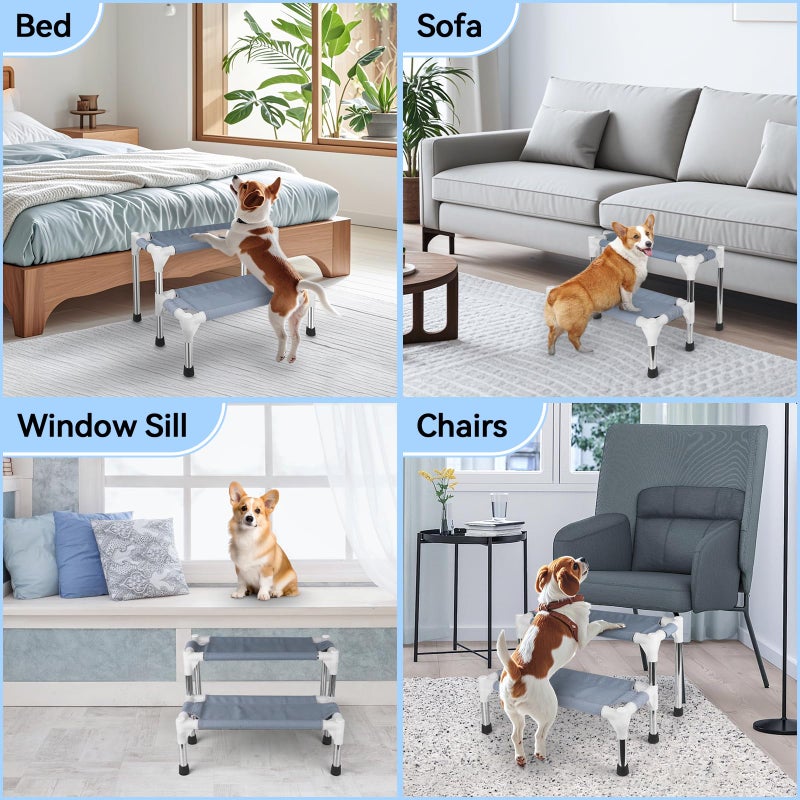 Makerfire Dog Stairs for Small Dogs and Cats (2-Step), Dog Steps for Bed/Couch, Pet Stairs for Dogs to Get on Bed - Image 4