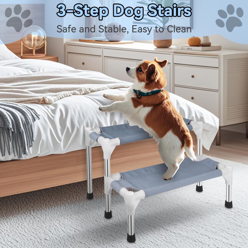 Makerfire Dog Stairs for Small Dogs and Cats (2-Step), Dog Steps for Bed/Couch, Pet Stairs for Dogs to Get on Bed - Image 2