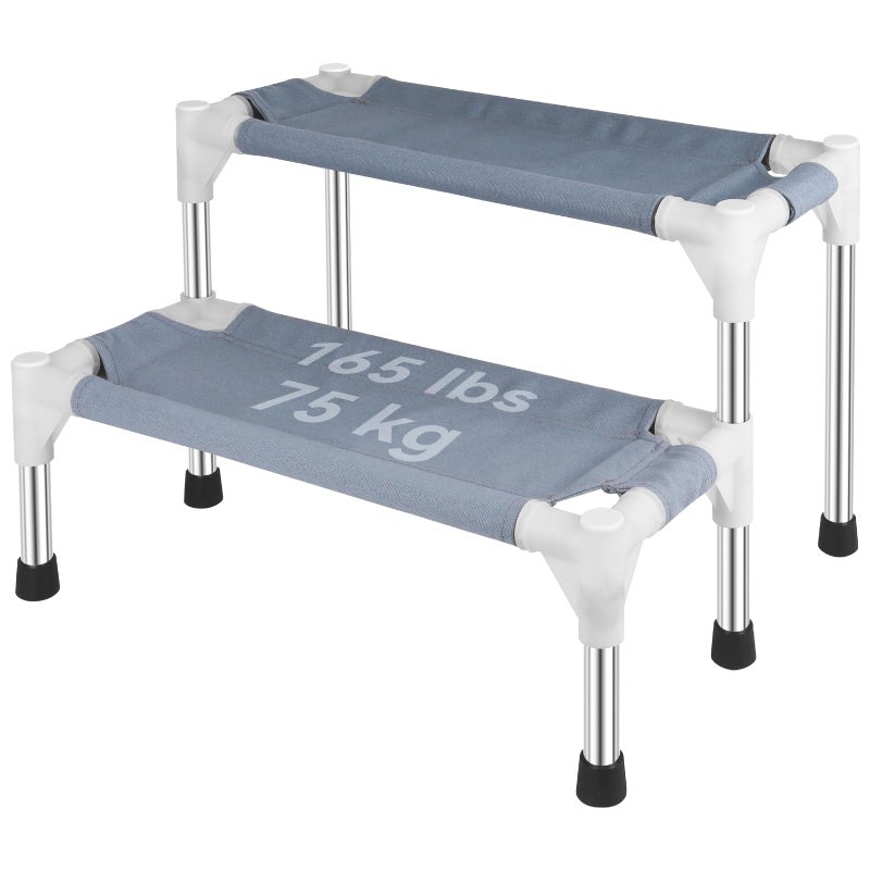 Makerfire Dog Stairs for Small Dogs and Cats (2-Step), Dog Steps for Bed/Couch, Pet Stairs for Dogs to Get on Bed - Image 1