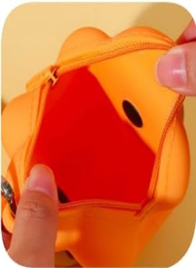 SID MAGIC Kawaii Flower Silicone Mini Coin Purse Earphone Case with Strap Cute Animal Capybara Bunny Cat Storage Bag Gift (Blue Fisher Otter) - Image 3