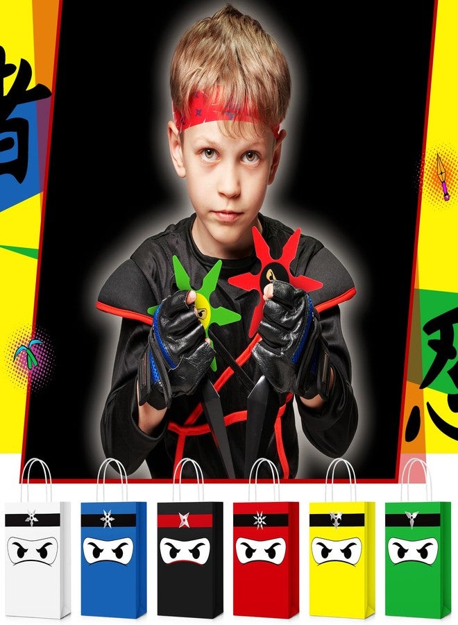 Resholder 12 Guests 96 Pcs Ninja Party Favors Include Ninja Paper Bags Bouncy Balls Throwing Favors Flying Slingshot Headbands Silicone Bracelets Keychains Stickers for Birthday Party Supplies - Image 4