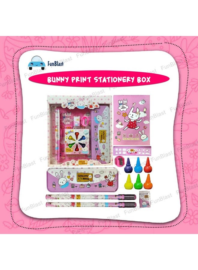FunBlast Bunny Stationery Kit for Kids - Stationery Box Pencil Pen Eraser Sharpener and Cartoon Pencil Box- Stationary Kit Set for Boys and Girls, Birthday Return Gift for Kids (Multicolor) - Image 5