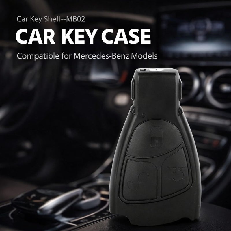 Car Key Fob Case Shell, 3 Buttons, Black Replacement for C E ML S CLK CL - Durable ABS Material, Precise Button Fit, Easy Shell Replacement - Image 2