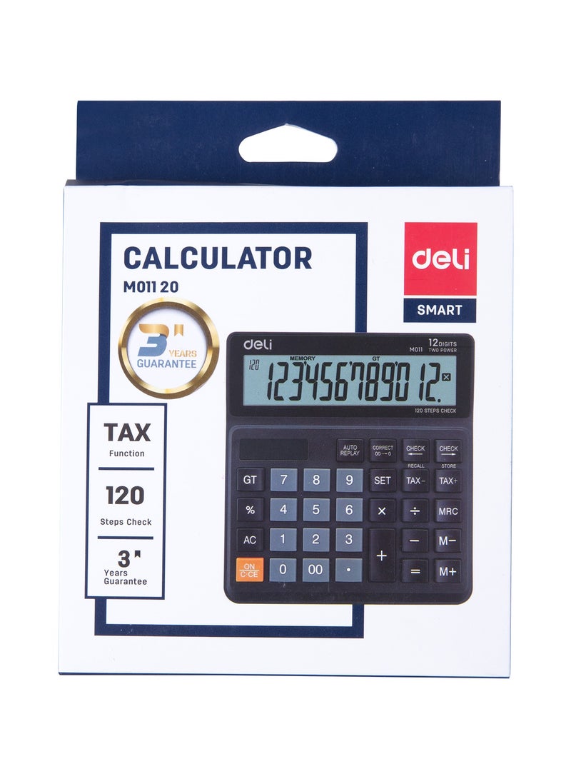 Deli EM01120 Calculator - Plastic 12 Digits - Black - Ideal for office, study, and accounting - Image 5