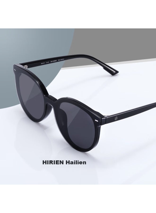 Horien Women's Sungl Black Super Popular Flat Large Round Frame Couple Sungl Gift N6808 - Image 2