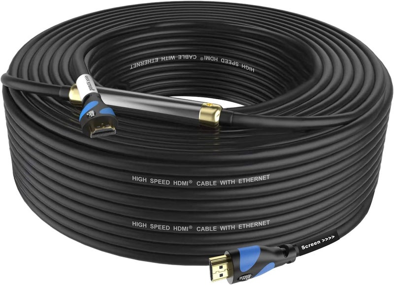 Postta 100 Feet High-Speed HDMI Cable with Built-in Signal Booster - Supports 4K, 3D, 1080P, Ethernet, Audio Return - Image 1