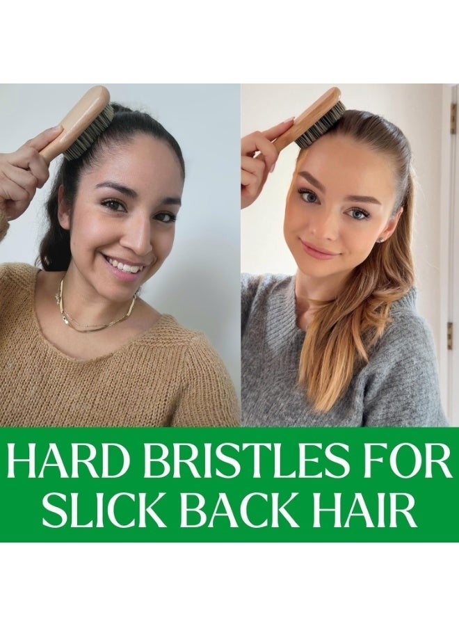 فرشاة شعر ذات شعيرات قوية للشعر الخشن والكثيف والمجعد - فرشاة لتصفيف الشعر المموج والمنساب للخلف بمقبض صغير - أداة لفك تشابك الشعر للرجال والنساء - Image 4