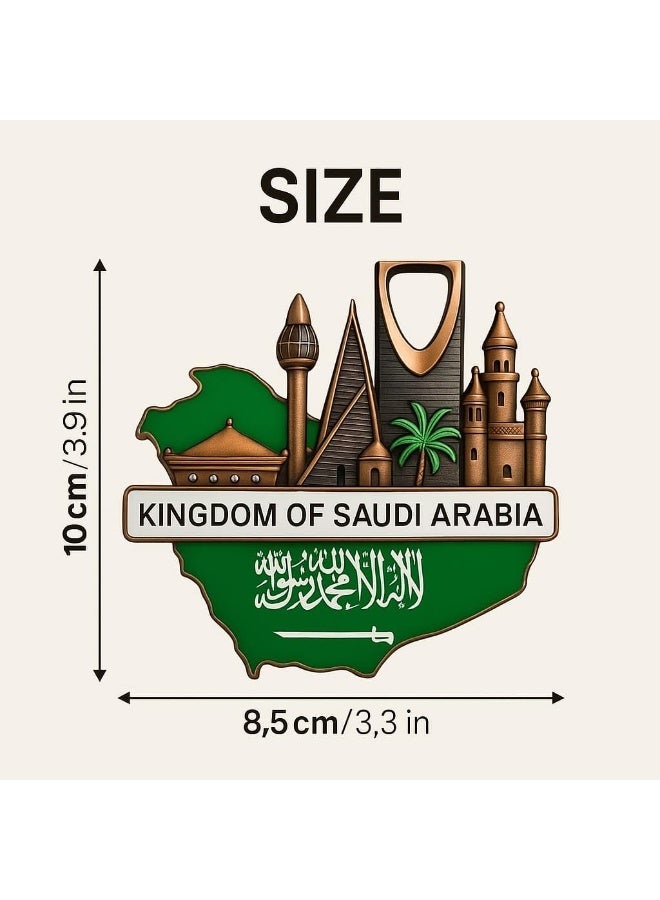 ARAB SOUVENIRS Premuim bronze Saudi Arabia Fridge Magnet – 3D Metal Souvenir & Arabic Calligraphy – Decorative Islamic Gift for Hajj, Umrah, Travel Keepsake, Kitchen Décor & Cultural Collectors, Souvenir - Image 4