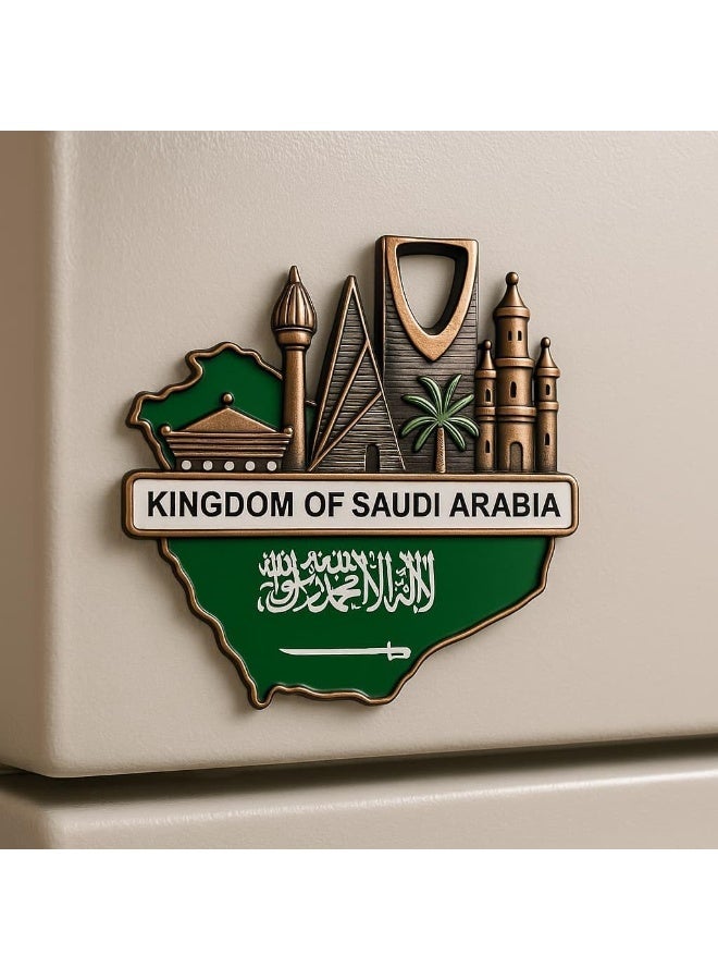 ARAB SOUVENIRS Premuim bronze Saudi Arabia Fridge Magnet – 3D Metal Souvenir & Arabic Calligraphy – Decorative Islamic Gift for Hajj, Umrah, Travel Keepsake, Kitchen Décor & Cultural Collectors, Souvenir - Image 3