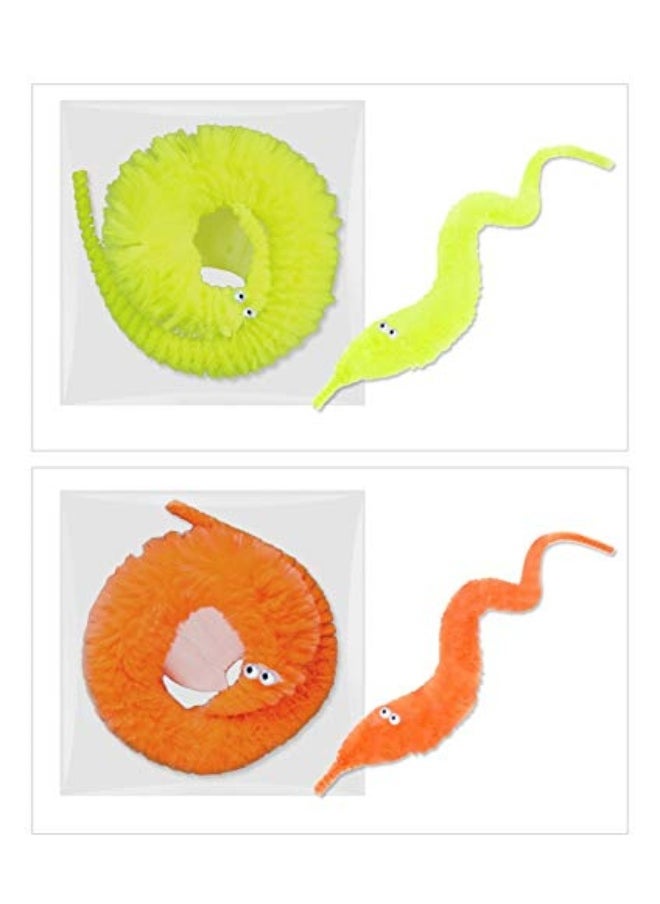 wenfeng WenFeng 30 PCS Magic Worm Toys,Worm on a String,Worm Trick Toys,Wiggly Twisty Fuzzy Worm for Party Supplies for Children(6 Colors)  - Image 1