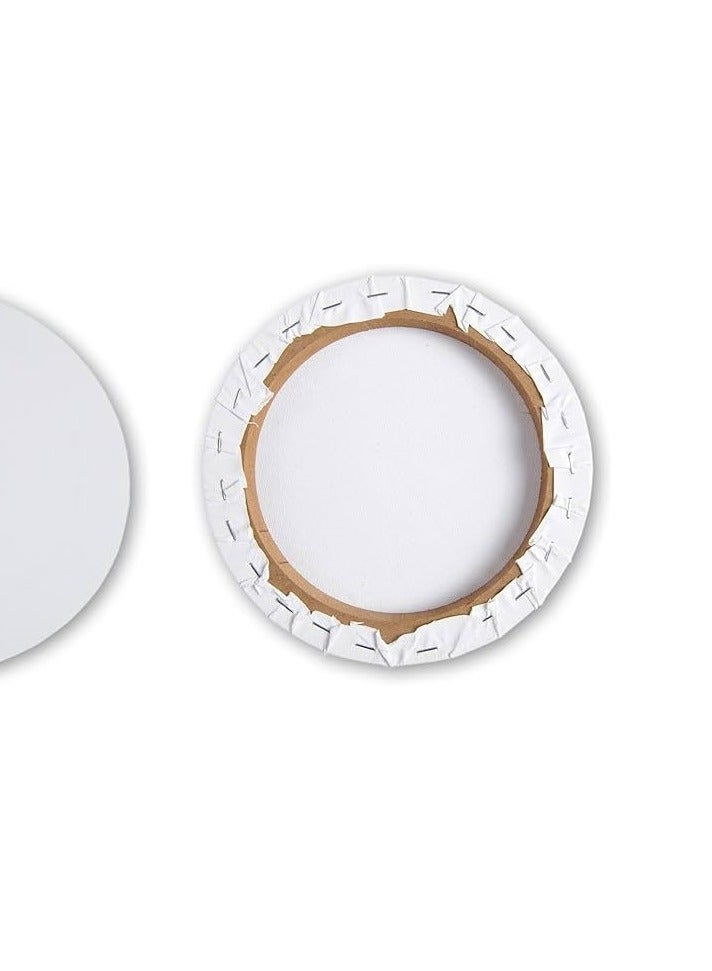 PARTNER Stretched Canvas Board Round 20cm Diameter 280gsm Thickness - Image 2