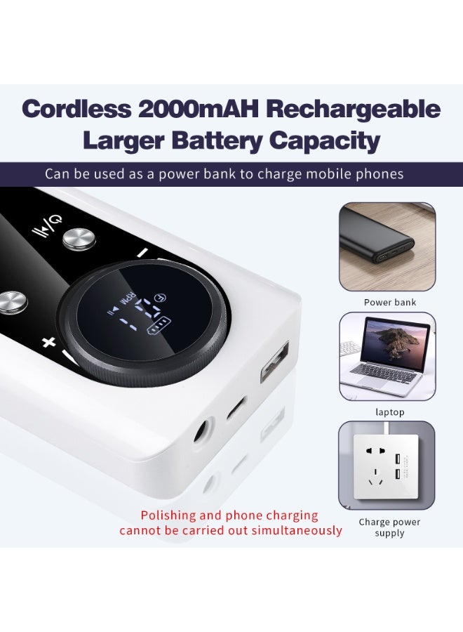 GUDOO Rechargeable 45000RPM Nail Drill Portable Nail Drill Machine Electric Nail E File Manicure Drill Set High Speed Nail Tools for Nail Salon Silver - Image 3