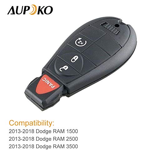 Aupoko GQ4-53T Key Fob Replacement for 2013-2021 Dodge Ram 1500, for 2013-2018 Dodge Ram 2500 3500 4500 5500, Keyless Entry Remote Start Control Replacement, 4 Button, Replaces 56046955 GQ4-53T, 2Pack - Image 3