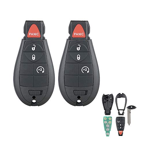 Aupoko GQ4-53T Key Fob Replacement for 2013-2021 Dodge Ram 1500, for 2013-2018 Dodge Ram 2500 3500 4500 5500, Keyless Entry Remote Start Control Replacement, 4 Button, Replaces 56046955 GQ4-53T, 2Pack - Image 1