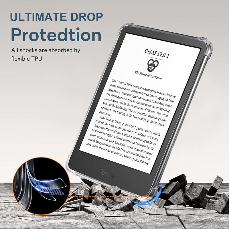 CoBak Magnetic Clear Case for 6 Inch Kindle 2024 and 2022 (11 Generation) - Compatible with PopSockets/UGREEN/Anker Magnetic Grip and Stand, Lightweight - Image 3