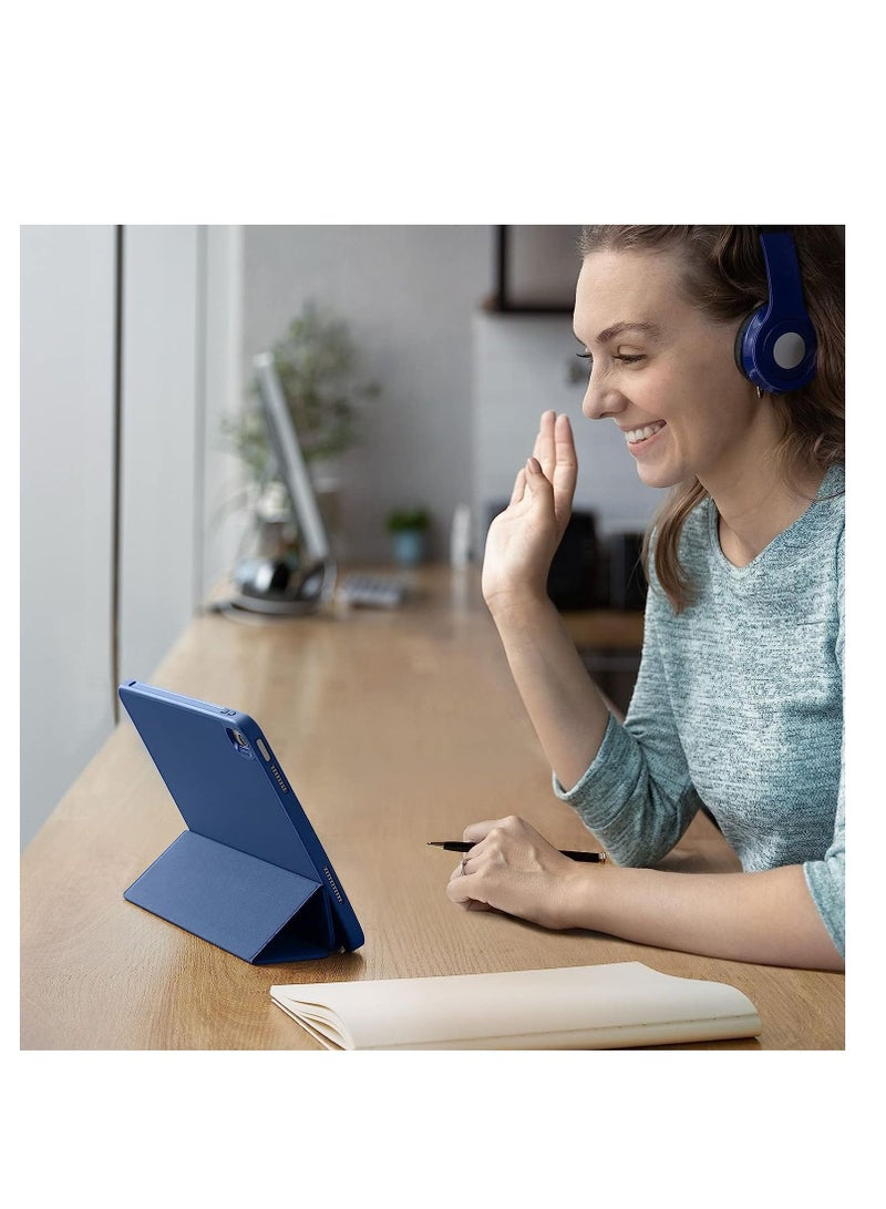 جينيكست حامل ذكي واقٍ ناعم من البولي يوريثان الحراري ثلاثي الطي مع غطاء حامل قلم رصاص لجهاز iPad 10th Generation 10.9 Inch (2022) - Image 4