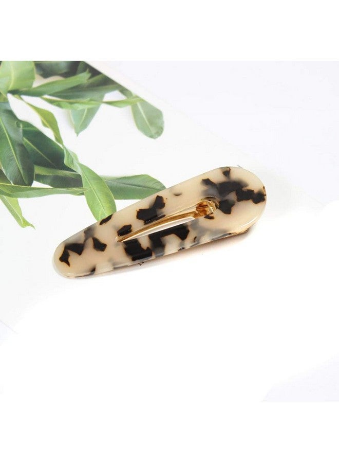 Fodattm مجموعة من 6 مشابك شعر بتصميم رخامى مشبك دك بيل مشبك شعر للنساء نمط الفهد تمساح مشابك شعر للغرة مشبك جانبي (A#) - Image 3