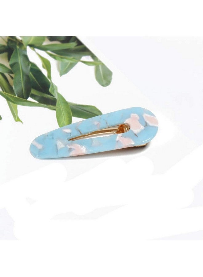 Fodattm مجموعة من 6 مشابك شعر بتصميم رخامى مشبك دك بيل مشبك شعر للنساء نمط الفهد تمساح مشابك شعر للغرة مشبك جانبي (A#) - Image 4