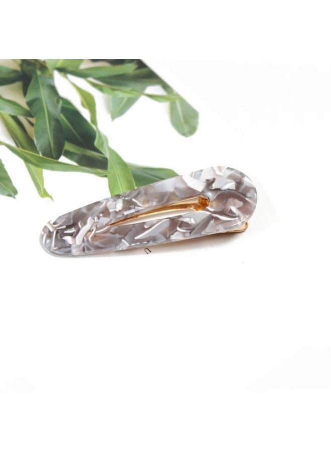 Fodattm مجموعة من 6 مشابك شعر بتصميم رخامى مشبك دك بيل مشبك شعر للنساء نمط الفهد تمساح مشابك شعر للغرة مشبك جانبي (A#) - Image 5