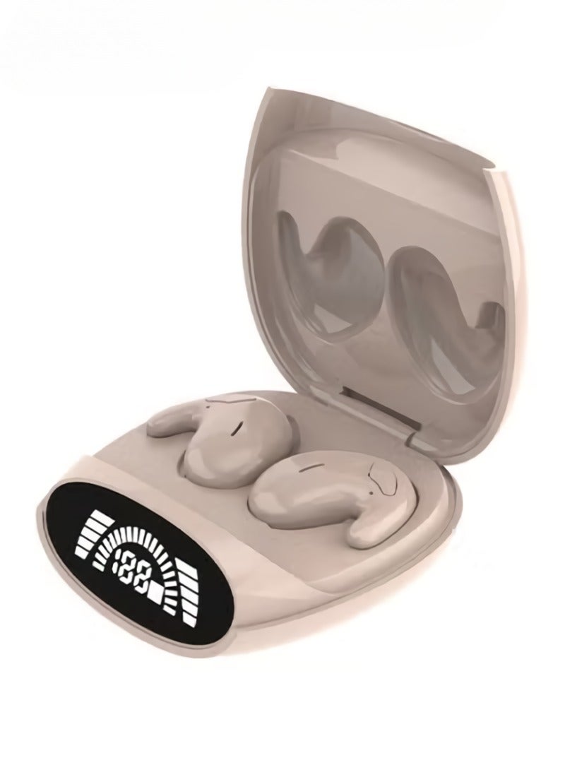 AROAQ Wireless Sleep Earbuds, Soft Comfortable Bluetooth Earphones, HIFI Sound Stable Noise Cancelling Wireless Headsets, Long Endurance Gaming Headphones With Mic, (Brown)