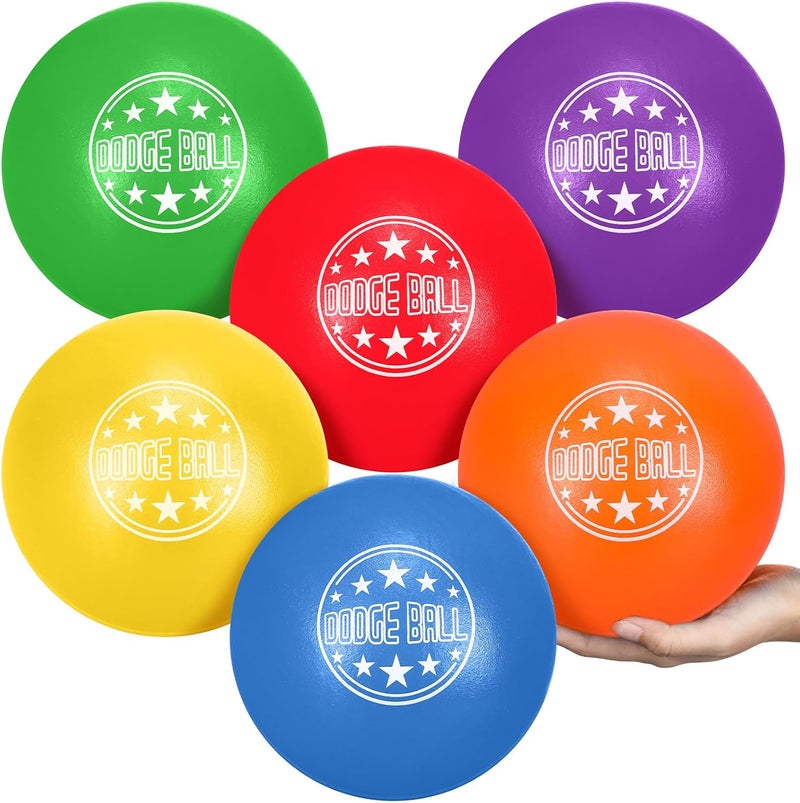 Jerify 6 Pcs Foam Dodgeball Set 7 Inch Soft Skin Playground Dodgeballs Bulk, Low Density Foam for Non Sting Dodgeball Sports Equipment for Kids and Adults - Image 1