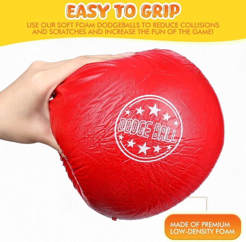 Jerify 6 Pcs Foam Dodgeball Set 7 Inch Soft Skin Playground Dodgeballs Bulk, Low Density Foam for Non Sting Dodgeball Sports Equipment for Kids and Adults - Image 5