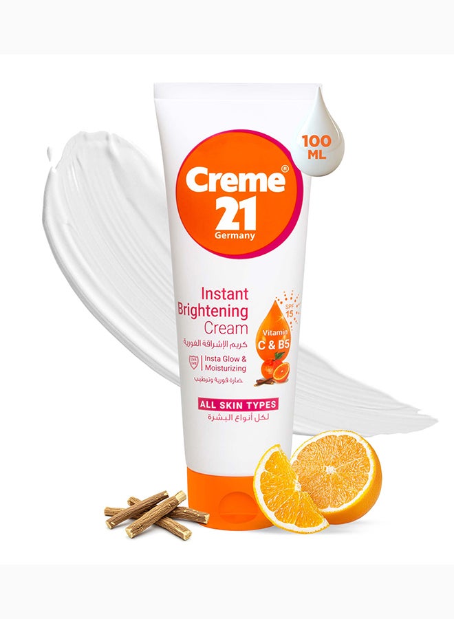 Creme 21 Instant Brightening Cream | Face Moisturizer with Vitamin C & Pro-B5 | Instant Glow from Day 1 | Evens Tone & Fades Dark Spots with SPF 15 Daily Protection | Born in Germany - Image 1