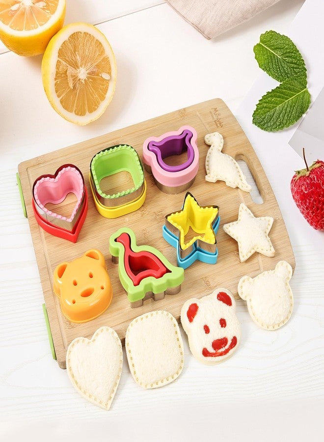 CokiArt 27Pcs Sandwich Cutter and Sealer Set，5pcs Bread Sandwich Sealer Decruster Maker,1pcs Bear-Shaped Silicone Mould and 8pcs mini Vegetable Cutters and 12pcs Ancillary Accessories - Image 4