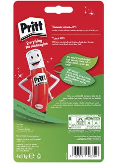 Pritt Pritt Glue Stick, Safe & Child-Friendly Craft Glue For Arts & Crafts Activities, Strong-Hold Adhesive For School & Office Supplies, 4X11G Pritt Stick  - Image 2