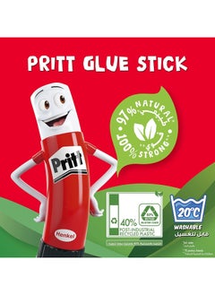 Pritt Pritt Glue Stick, Safe & Child-Friendly Craft Glue For Arts & Crafts Activities, Strong-Hold Adhesive For School & Office Supplies, 4X11G Pritt Stick  - Image 3