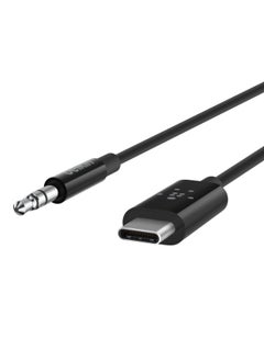 belkin RockStar USB-C to 3.5mm Aux Cable | 6-Ft Long Audio Cable, PVC Jacket with Aluminum Heads, Heavy Duty, for iPhone 15, Samsung Galaxy S23, Z Fold, iPad, MacBook, Pixel, more - Black  - Image 2