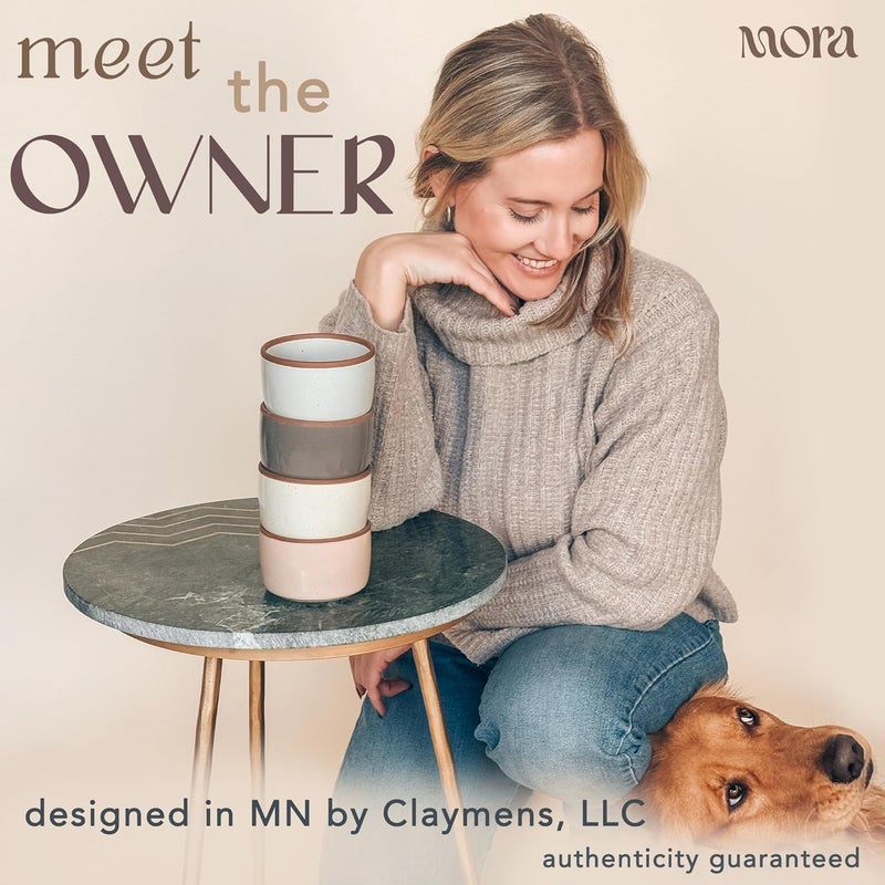 Mora Ceramic Ramekins - 4oz, Set of 6 - Small Oven Safe Baking Dishes/Cups - For Personal Pudding, Creme Brulee, Souffle, Serving Dip, Custard, Ice Cream - Single Mini Bowls - Assorted Neutrals - Image 3